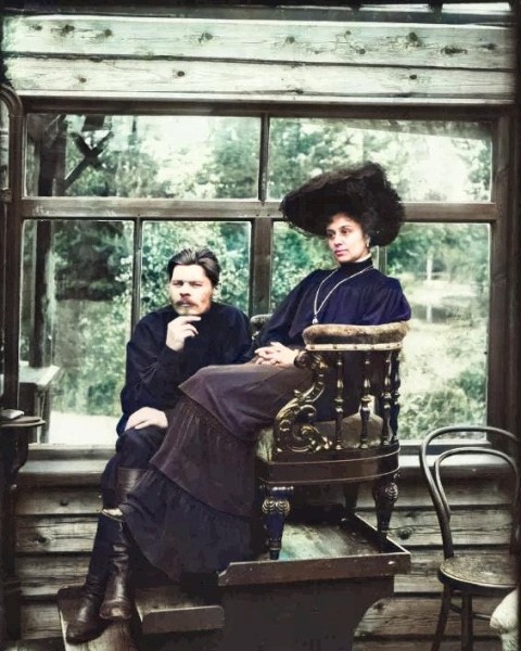 Maxime Gorki et Maria Andreïeva